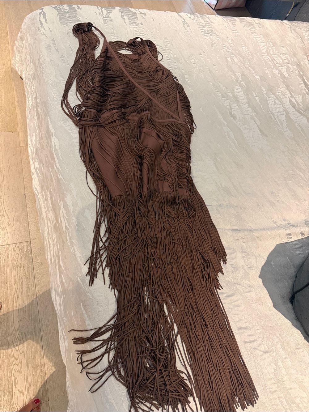 Herve Leger Copper Fringe Maxi Dress - Picture 4 of 6